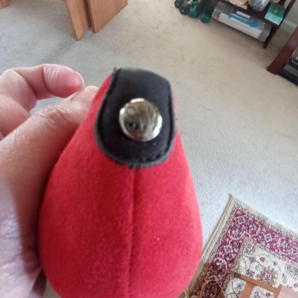 Stuart Weitzman Red Suede Peep Toe Wedge UGA perfect Gameday - Picture 15 of 16